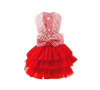 Dog Dresses Wedding Lace Dress for Pomeranian Chihuahua Small Breed Dogs Bowknot Mesh Vest Pet Tutu Skirt Dogs Birthday Party Puppy Clothes Princess Outfits