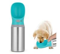 Dog Drinking Bottle, 400 ml, Stainless Steel, Leak-Proof Dog Bowl for On the Go, Drinking Dispenser for Walking, Hiking, Travel and Outdoor Activities