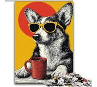 Dog Drinking Coffee 2000 Piece Jigsaw Puzzle for Adults Teens, Suitable for Ages 14 And Up Family Fun It Is Ideal As A Gift for The Whole Family (70x100cm)