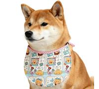 Dog Drool Bib Adjustable Cartoon Soft Anti-Spill Quick-Drying
