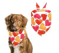 Dog Drool Towel, Dog Neckerchief - High Quality Cotton Dog Bandana with Heart Pattern, Soft and Comfortable, Size 40 x 40 x 60 cm - Ideal for Dogs and Cats