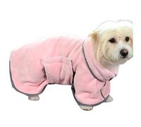 Dog Drying Coat Dry Fast Dog Bag Dog Bathrobe Towel Fast Drying Absorbent Pet Dog Cat Robe Towel Luxuriously Soft for Medium Small Dogs Dog Jacket Test (Pink, XS)