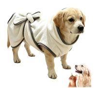 Dog Drying Robe Pet Tie Soft Absorbent Bathrobe Towel (M)