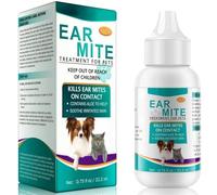 Dog Ear Cleaner Solution, Ear Mite Treatment for Dogs & Cats, Cat & Dog Ears Drops for Yeast Infection Treatment, Gentle Formula Provides Relief from Mites, Itching, Dirt & Stinky Stuff for Dogs Ears