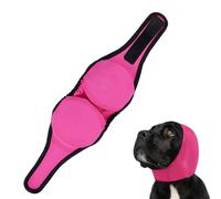 Dog Ear Cover & No Shake Ear Wrap, Reusable Waterproof Dog Ear Protection muffs for Anxiety Relief and Noise Protection, Hematoma, Lightning, Thunderstorms, Fireworks, Vet Visits and Swimming(Pink, M)