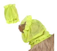 Dog Ear Cover Snood for Long Ears Breathable Mesh Earmuff Net for Grooming Cat Cocker Spaniel Cavalier Basset Summer Keep Grass Seeds Away (Yellow)