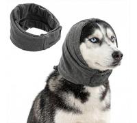 Dog Ear Muffs, Adjustable Dog Ear Cover, Breathable Dogs Ears Muffs wtih Paste Buckle Dogs Calming Hoodie for Anxiety Relief Noise Reduation Thunder Lightning Fireworks Grooming Blow Drying(Grey M)