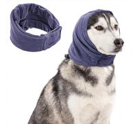 Dog Ear Muffs, Adjustable Dog Ear Cover, Breathable Dogs Ears Muffs wtih Paste Buckle Dogs Calming Hoodie for Anxiety Relief Noise Reduation Thunder Lightning Fireworks Grooming Blow(Light Purple,M)