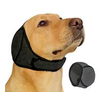 Dog Ear Muffs for Swimming, Waterproof Noise Cancelling Head Cover, Anxiety Relief Ear Protector for Fireworks Thunder, Adjustable Calming Headwrap for Dogs (Gray, XL)