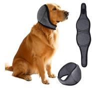 Dog Ear Muffs Noise Protection, Dog Ears Cover, Adjustable No Shake Ear Wrap Comfortable Quiet Dogs Calming Hood Blow Drying Headband Wraps (Grey, L(Head Circle:18"-24"))