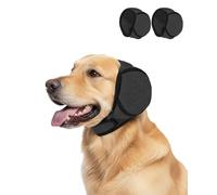 Dog Ear Muffs Noise Protection, Hoodie Calming Cap for Anxiety Relief - Waterproof & Dirt-Resistant with Adjustable Magic Tape for Bathing, Grooming, Fireworks & Swimming, Grey L 2-Pack