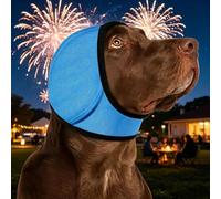 Dog Ear Muffs Noise Protection, Noise Cancelling Ear Wrap for Dogs, Adjustable No Shake Dog Ears Cover for Grooming Bathing Swimming Travel (Blue,M)