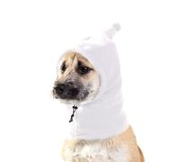 Dog Ear Muffs Noise Protection,Plush Dog Hats Pet Ears Warm Quie Dog Ear Cover,Winter Hat Dog Head Wrap for Small Medium Large Dogs_L(White)