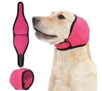 Dog Ear Protection Cover & Calming Hoodie, Noise Reducing & Water Resistant Dog Ear Muffs for Anxiety, Thunderstorms, Grooming and Swimming, Rose Red, Size M