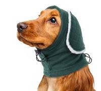Dog Ear Protector Snood, Soft Dog Ear Cover for Long Ears, Keeps Ears Clean While Eating, Reduces Noise Slightly, Warm & Comfortable Anti-Scratch Ear Wrap for Small & Medium Dogs, Green XL