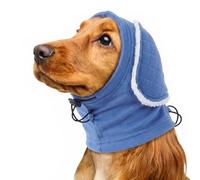 Dog Ear Protector Snood, Soft Dog Ear Cover for Long Ears, Keeps Ears Clean While Eating, Reduces Noise Slightly, Warm & Comfortable Anti-Scratch Ear Wrap for Small & Medium Dogs, Blue XL