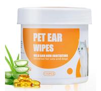 Dog Ear Wipes 130 Count, Dog Ear Cleaner Wipes, Remove Ear Wax, Debris - Soothes & Relieves Ear Itching, All Natural Ingredients, Pet Ear Wipes for Dogs and Cats