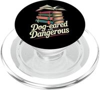 Dog-eared And Dangerous Funny Book Lover Reading PopSockets PopGrip for MagSafe
