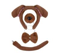Dog Ears Costume - Set Of 4 Nose Tail Bow Tie Kit - Adjustable Animal Tail Costume, Comfortable Dog Dress-up Costume Soft For Kid Women Adult