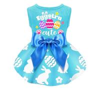 Dog Easter Outfit Cute Happy Easter Day Dog Dress Bunny Eggs Easter Dog Cat Clothes Pink Tulle Pet Doggie Apparel Outfit with Bowknot for Small Dogs Puppy Cat Girl Costume