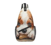 Dog Eating Bones Crossbody Shoulder Bag Travel Chest Pack Sling Backpack For Men Hiking Daypack