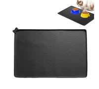 Dog Eating Mat - Silicone Cat Food Placemat - 23.6 X 15.7 Inch Folding Non-Slip Rug Anti-Spill Water Bowl Placemat portable for Outdoor Indoor Floor Feeding Eating Dogs Cats Pet