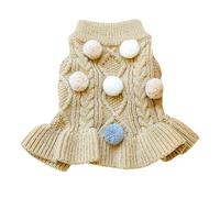 Dog Elegant Sweater Dress Puppy Cute Bowknot Knitwear Clothes Cat Lightweight Warm Pullover Dress Winter Small Dog Outfits Chihuahua Sweater Yorkie Teacup Birthday Holiday Clothes