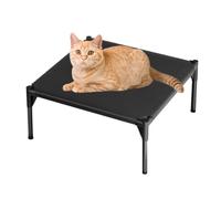 Dog Elevated Bed - Reinforced Metal Frame, Hammock Style stage, Ventilated Cooling Mesh Layer, Water Resistant Textile Construction, Secure Grip Foot Pads, Portable Pet Deck | For Backyard Balcony