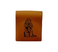 Dog Engraved Genuine Leather Magnetic Bookmark, Cocker Spaniel Sitting