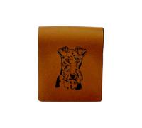 Dog Engraved Genuine Leather Magnetic Bookmark, Wire Fox Terrier Face
