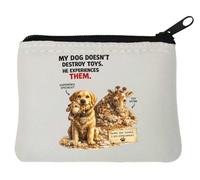 Dog Experiencing Toy Adventures Neoprene Coin Purse Pouch 10x11cm White