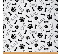 Dog Fabric by The Yard,Cute Dog Paws Bones Upholstery Fabric for Chairs,Dog Lover Fabric for DIY Projects,Outdoor Fabric,1 Yard,(L92*W150cm) Black White
