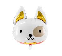 PartyDeco Foil Balloon - Matte Dog FB89 45 x 50 cm - Inflatable for Helium & Air, Grey spot on eye