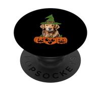 Dog Face Golden Retriever Labrador Halloween Funny Pet Lover PopSockets Adhesive PopGrip