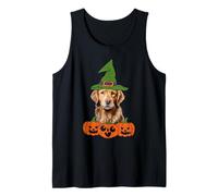 Dog Face Golden Retriever Labrador Halloween Funny Pet Lover Tank Top