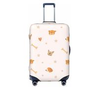 Dog_Face_Pattern_And_Bones Elastic Luggage Cover – Universal Travel Suitcase Protector With Double-Sided Print, Dust & Scratch Resistant Elastic Bag Cover For Business And Vacation Travel