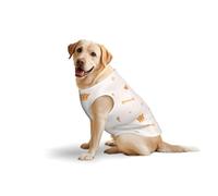 Dog_Face_Pattern_And_Bones Large Pet Cotton Vest For Dogs - Comfortable & Breathable Dog Apparel For Daily Wear, Outdoor Activities & Special Occasions