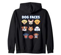 Dog Faces Cute Cartoon Puppy Breed Portraits Zip Hoodie
