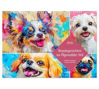 Dog faces in oil painting style. Lovely four-legged friends delight the heart! UK-Version (Wall Calendar 2026 DIN A3 Landscape), CALVENDO 12 Month Wall Calendar