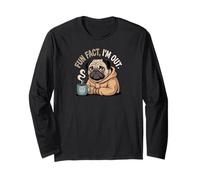 Dog Facts Coffee and Sarcasm Loving Pug Long Sleeve T-Shirt