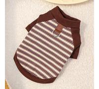 Dog Fall Sweater, Dog Winter Clothes Striped T Shirt, Dog Sweater with Leash Ring, Lightweight Pets Sweatshirt(Brown,XXX-Large)