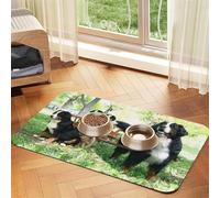 Dog Family Printed Pet Bowl Mats, Non-Slip And Tasteless Dog And Cat Feeding Mats