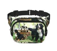 Dog Family Square Double-Layer Waist Bag Chest Bag Crossbody Bag Running Travel Hiking Waist Bag