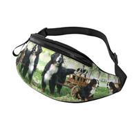 Dog Family Waist Bag Bumbags for Men Women, Print Polyester Waist Pack for Travel Walking Sport with Adjustable Strap