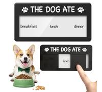Dog Fed Sign- Dog Feeding Chart 3 Times A Day,Pet Feeding Reminder,Did You Feed The Dog Tracker with Magnets and Double Sided Tape for Fridge, Prevent Over Feeding, Black