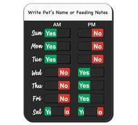 Dog Fed Sign, Dog Feeding Reminder with AM/PM Slider & Custom Notes Area, Weekly Pet Feeding & Pill Reminder Tracker for Family, Easy to Use on Fridge or Wall with Adhesive and Magnet, Pet Supplies