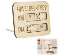 Dog Fed Sign Flip AM PM with Magnet, Pet Feeding Reminder Chart for Dogs and Cats, Did You Feed The Pet Tracker with Easy Slider for Fridge, Durable Feeding Schedule Sign (Have I Been Fed(cat))