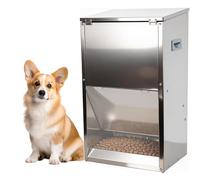 Dog Feeder - 50 Lb Kibble Large Capacity, Stainless Steel Anti-Corrosion Durable, Automatic Gravity, Outdoor-Ready Self-Feeding for Medium & Large Dogs
