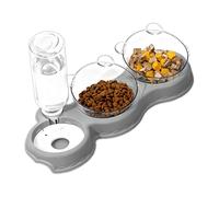 Dog Feeder - Automatic 15 Degree Tilted Dispenser | Raised Double Bowls for Indoor Cats - for Small Medium Large Kitten Bunny Doggy All Breeds Indoor Home Night Balcony Long Trips Daily