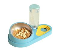 Dog Feeder Set Tilted Postures Cats Food Bowl Anti-Vomiting Raised Bowls With Water Dispenser Bottle Easy To Clean Pet Automatic Feeder Dog Water Food Bowl Dispenser Set